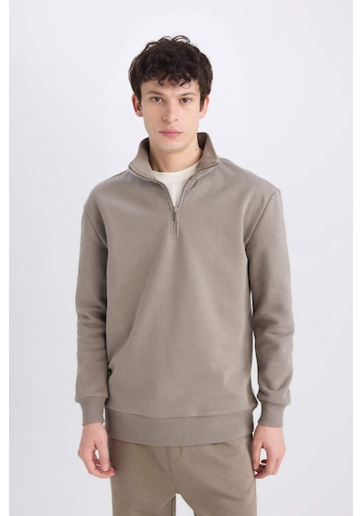 DeFacto Comfort Regular Fit Rahat Kalıp Fermuarlı Dik Yaka Basic Düz Sweatshirt X7405AZ25SPKH510 DeFacto Comfort Regular Fit Rahat Kalıp Fermuarlı Dik Yaka Basic Düz Sweatshirt X7405AZ25SPKH510
