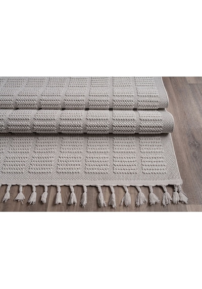 Bukle11880 Bej Yumuşak Dokulu Halı Kilim Salon Mutfak Koridor Kesme Yolluk Dokuma Makine Halısı Beyaz