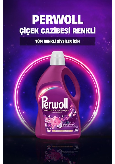 Perwoll Yenileme & Hassas Sıvı Çamaşır Deterjanı Çiçek Cazibesi 2 2950 ML