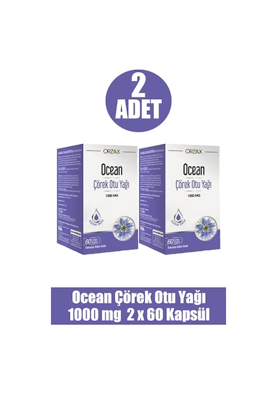 Ocean Çörek Otu Yağı 1000 Mg 2 x 60 Kapsül