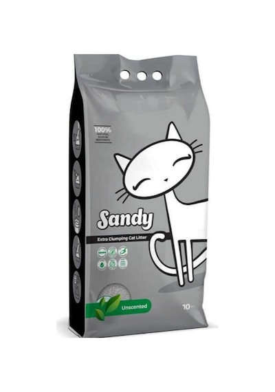 Sandy Sodyum Bentonit Ultra Topaklaşan Kokusuz Doğal Kedi Kumu 10 KG