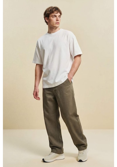 Defacto Oversize Ağır Kumaş Beyaz Erkek T-shirt B6494ax/wt34 Beyaz