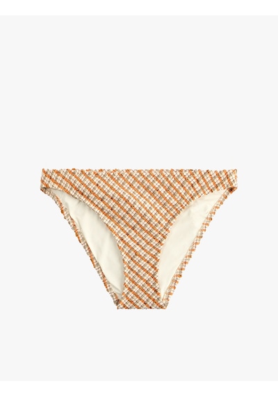 Koton Dokulu Ekose Bikini Altı Bej Desenli 6sak00170mm Ekru