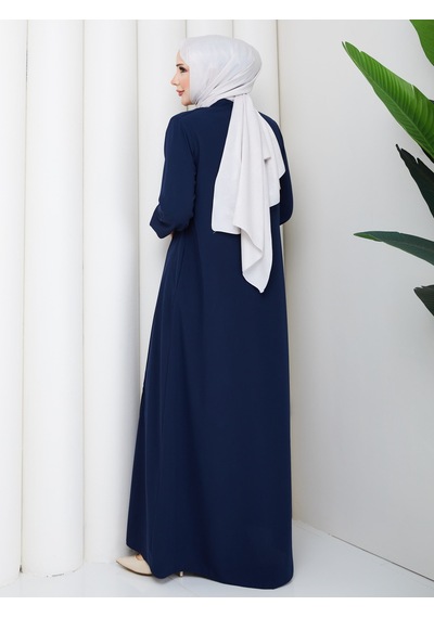 Eslemnur Nergül Ve Taş Detaylı Ferace Lacivert