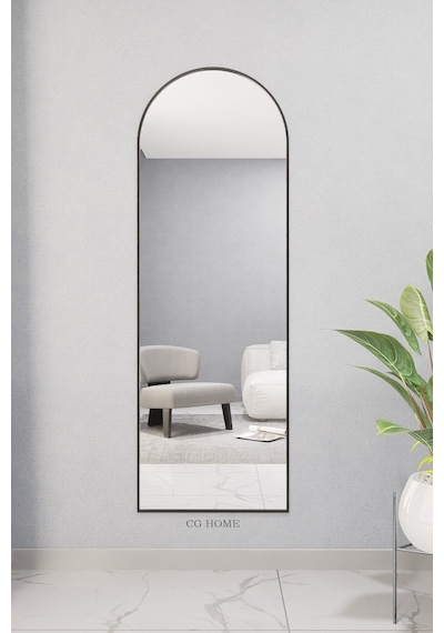 Dekoratif Ayna Oval Boy Ayna Duvar Aynası 180x60 Cm 180 X 60 Siyah 18061806775 Siyah