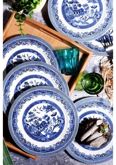Rotanev Churchill Desen Porselen 6'lı Pasta Tabağı 20 CM