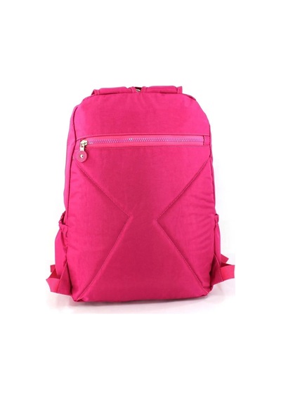 Krinkıl Su Geçirmez Kumaş Büyük Boy Unisex Laptop Okul Seyahat Günlük Sırt Çantası Pembe