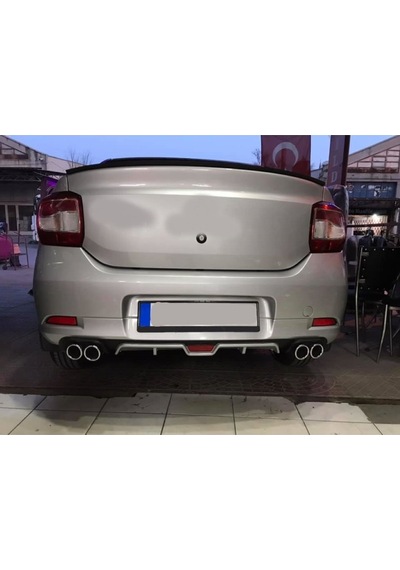 Renault Symbol Uyumlu Body Kit Difüzör 4 Çıkış Gri Yuvarlak