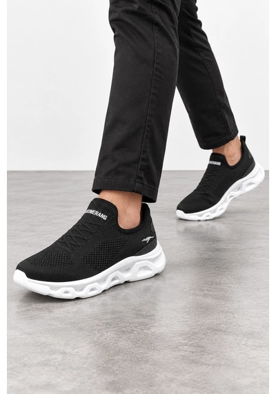 Ht Hotin Bonita Erkek Bağcıksız Triko Günlük Sneaker Ayakkabı - Siyah