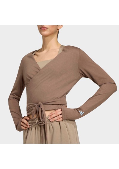 Adidas Studio Soft Ballet Wrap Kadın Kahverengi Üst Ky1960