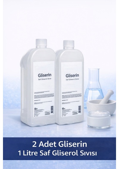 Gliserin Saf Gliserol Sıvısı 2 X 1 Litre Nem Tutucu Kozmetik Ve Teknik Kullanıma Uygun
