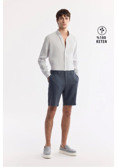 Avva Erkek Antrasit Beli Lastikli %100 Keten Relaxed Fit Şort B003732 Avva Erkek Antrasit Beli Lastikli %100 Keten Relaxed Fit Şort B003732
