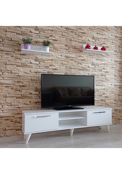 Mobilya Sepeti (Ms10)Duvar Raflı Tv Sehbası,Tv Ünitesi Beyaz