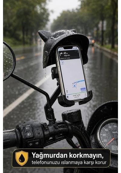 Özel Seri Şehir Araç Telefon Tutucu Kedili Motorsiklet Bisiklet Jx047 Siyah