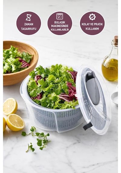 Selka Home Salata Kurutucu 4.4 Lt Gri