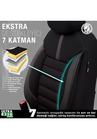 Otom Limited Design Ekstra Destekli Oto Koltuk Kılıfı