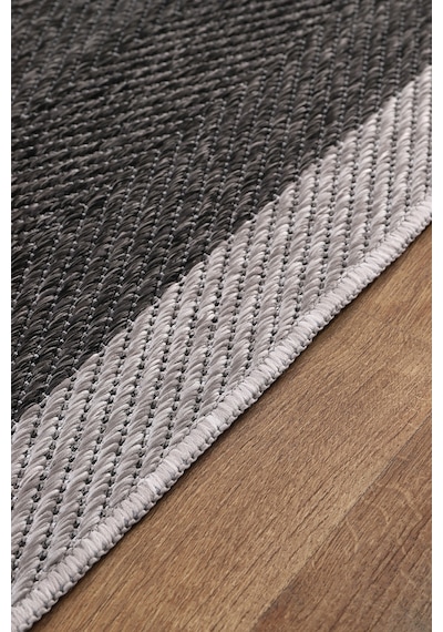 Elit Premium Sisal Jut Halı 1405 Hav Ve Toz Yapmaz Bordürlü Halı Siyah-gri Siyah