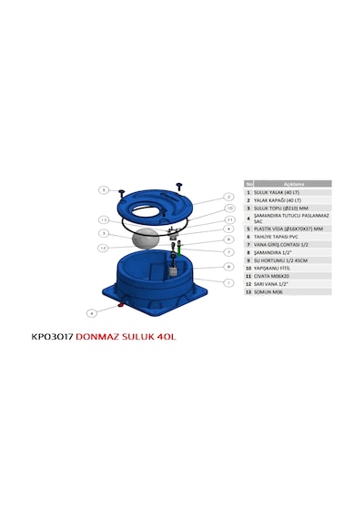 Kurtsan Kp03017 Polietilen Donmaz Suluk 40 Litre