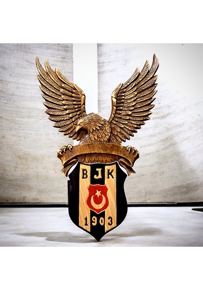 Ahşap Beşiktaş Logolu Kartal Dekoratif Duvar Panosu