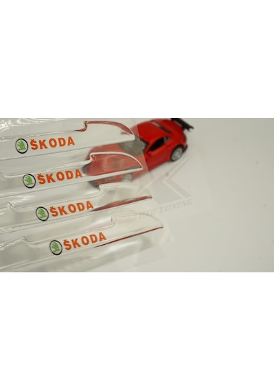Skoda Logo Kapı Kenarı Koruma Şeffaf Kauçuk 3M Band New Style