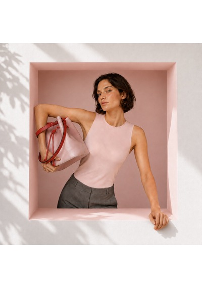 Bonbon Kadın Basic Kolsuz İçi Yarım Astarlı Tshirt Bb2538 Açık Pembe