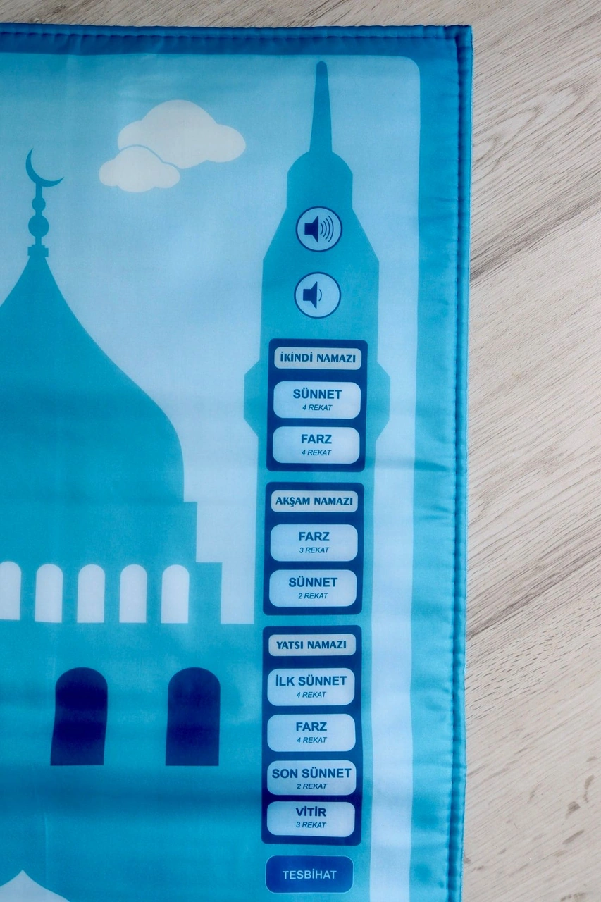 Oğlumun Sesli Benim Seccadesi S1015 Mavi Mavi