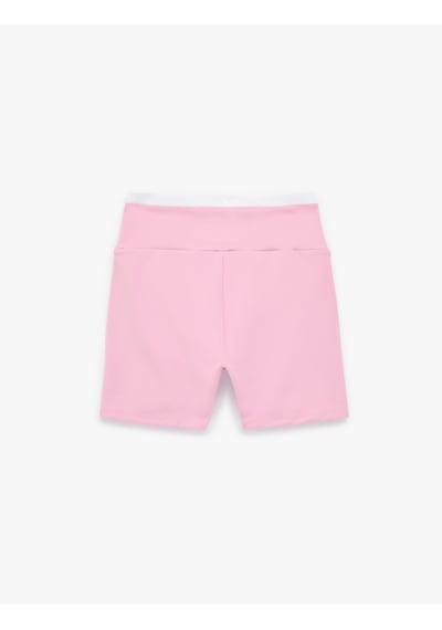 Koton Yüksek Bel Slim Fit İnterlok Spor Biker Tayt Pembe 6sak40410nk Gül