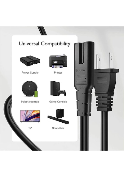 Amerikan USA Fiş Priz 2 Pin Power Kabo Güç Kablosu - 1.5 mt