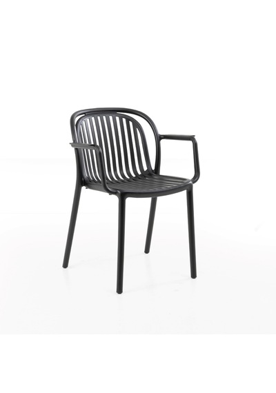 Polo Sandalye 2'li Set Balkon, Bahçe Ve Kafe Sandalyesi Siyah
