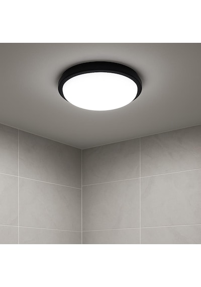 Horoz Artos 15w Yuvarlak Siyah Led Nem Su Geçirmez Banyo Bahçe Modern Tavan Lambası Beyaz Işık 6500k Diğer