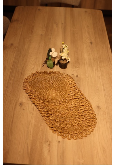 Dekoratif Şık 6lı Supla Seti Amerikan Servis Gold Oval Bukle Gold Oval Bukle