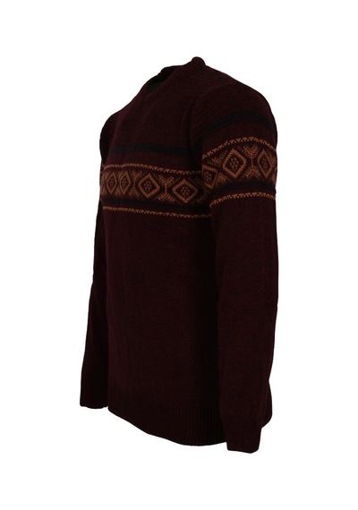 Modarar Erkek Kazak Sıfır Yaka Regular Triko Kazak Fit Bordo Rar01113 001