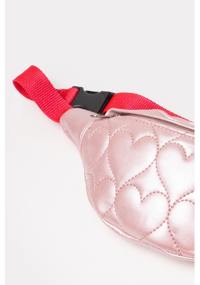İcone Bag Icone Çocuk Kalp Kapitone Detaylı Bel Çantası Pembe