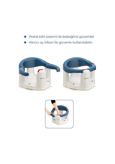 Babyjem Önden Açılır Mama Sandalye Oturağı Ve Minderi - 2 ' Li Set İndigo Mavi