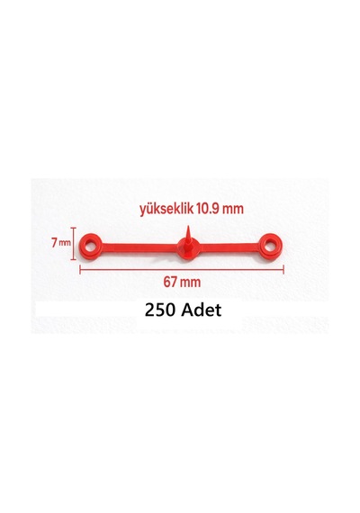 Kırmızı 250 Adet Plastik Güvenlik Kilidi Klips 67mm Güvenlik Etiket Trim Sabitleyici Askı P