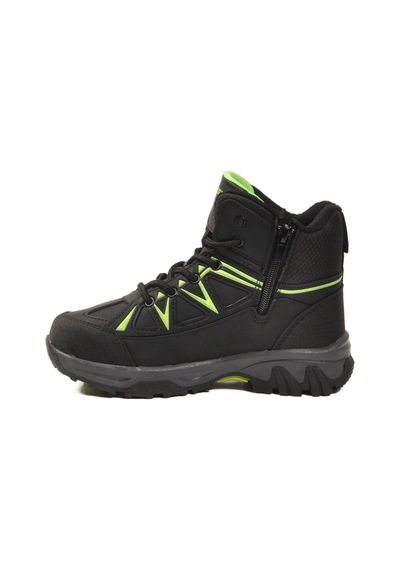 Ayakmod Siyah Yeşil Polarlı Kaymaz Unisex Çocuk Outdoor Bot 2301 F Siyah - Yeşil