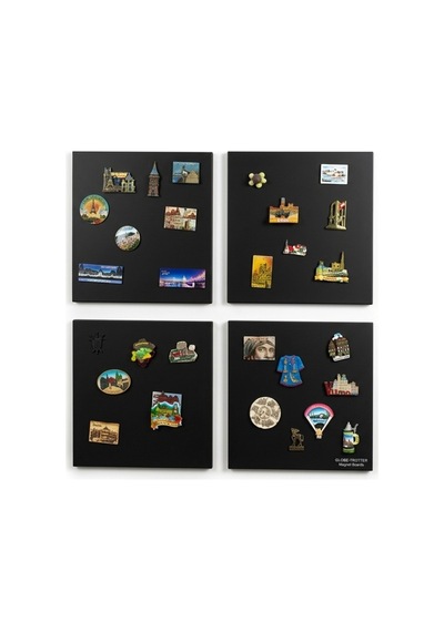 Globetrotter Siyah Manyetik Magnet Panosu, Dekoratif Metal Seyahat Magnet Sergileme Panosu 35x35 Cm - 943161636 30 X 35