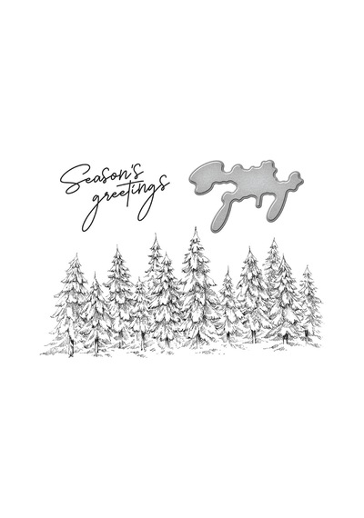 Spellbinders Season's Greetings Evergreens Pres Plakası, Metal