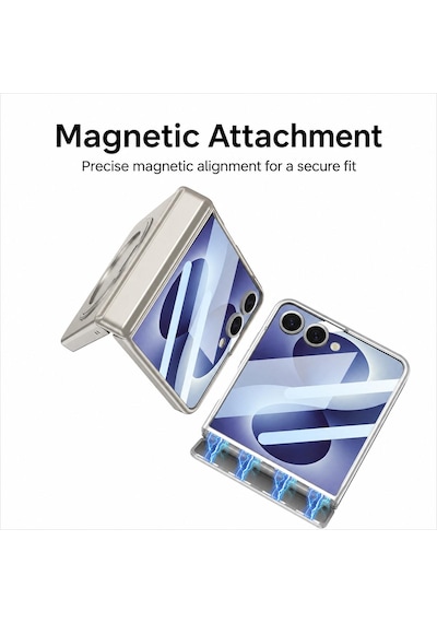 Teleplus Samsung Galaxy Uyumlu Z Flip 8 Kılıf M-safe Şarj Özellikli Kıpta Kpt-06 Ring Standlı Kapak