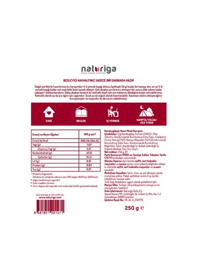 Naturiga Berry Meyveli Hazır Kahvaltı Karışımı 250gr-2652