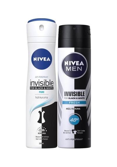 Black&white Pure Bayan Deosprey 150 Ml+black&white Fresh Erkek Deosprey 150 Ml 2'li Paket