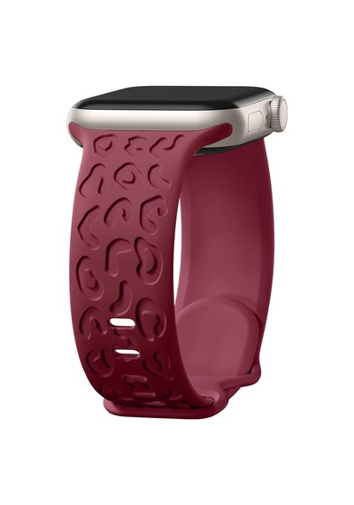 Apple Uyumlu  Watch  44 45 46mm Leopar Desenli Yumuşak Silikon Kordon Seri 2 3 4 5 6 Se 7 8 9 10