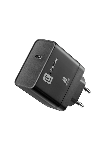 Cellularline Ultra PD USB 65W Type-C Şarj Adaptörü Siyah