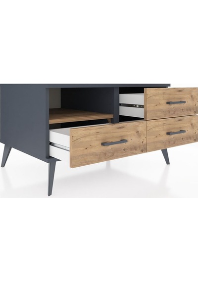 Kronos Şifonyer Tek Raflı 3 Çekmeceli 88x59x48 Antrasit-çam Çam Kronos Şifonyer Tek Raflı 3 Çekmeceli 88x59x48 Antrasit-çam Çam