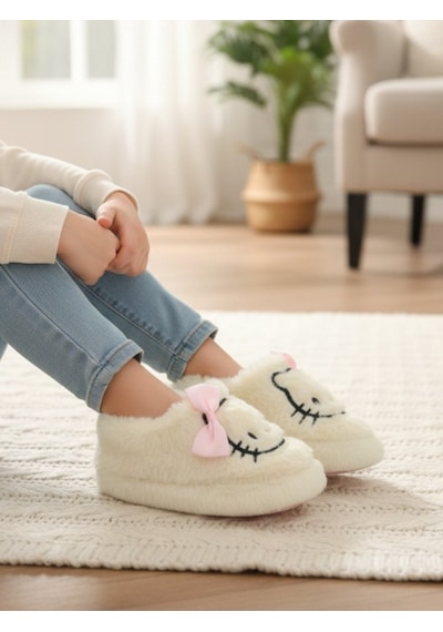 Ellaboni Kız Çocuk Pembe Renk Kitty & Kromi Figürlü Kışlık Yumuşacık Ev Pandufu Sedef