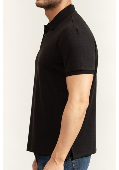 Calvin Klein Ss Tonal Stripe Polo Erkek Polo Yaka T-shirt Siyah-16160