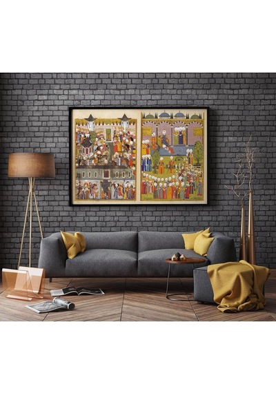 Pegziz Pgzznm1181 Osmanlı Muhteşem Süleyman Minyatür Çizim Sanatı Posteri 60x90cm