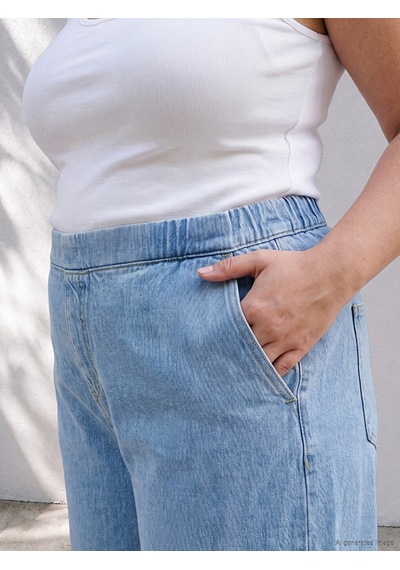 Lcwaıkıkı Curve Mavi Büyük Beden Wideleg Kadın Jean Pantolon