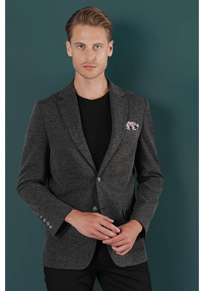 Efor C 653 Slim Fit Siyah Spor Ceket Siyah