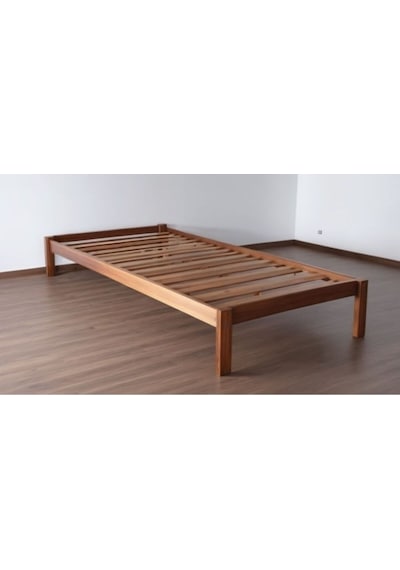 Doğal Masif Ahşap Butik Karyola Ceviz Renk Başlıksız 100x200